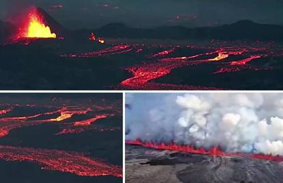 VIDEO Izvanredno stanje na Islandu: Vulkan erumpirao, lava 'skače' i do 50 metara u vis!