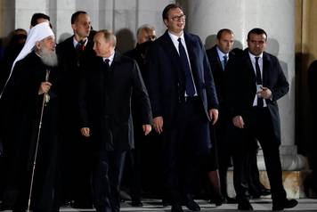 Russia's President Vladimir Putin visits Serbia