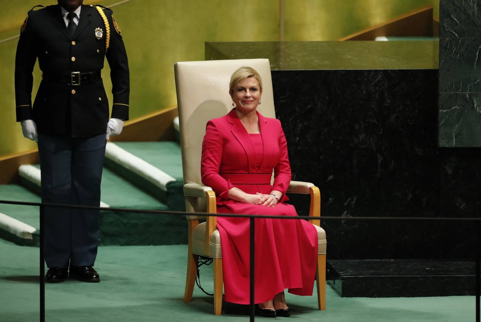 Croatia's President Kolinda Grabar-Kitarovic before addressing the 74th session of the United Nations General Assembly at U.N. headquarters in New York City, New York, U.S.