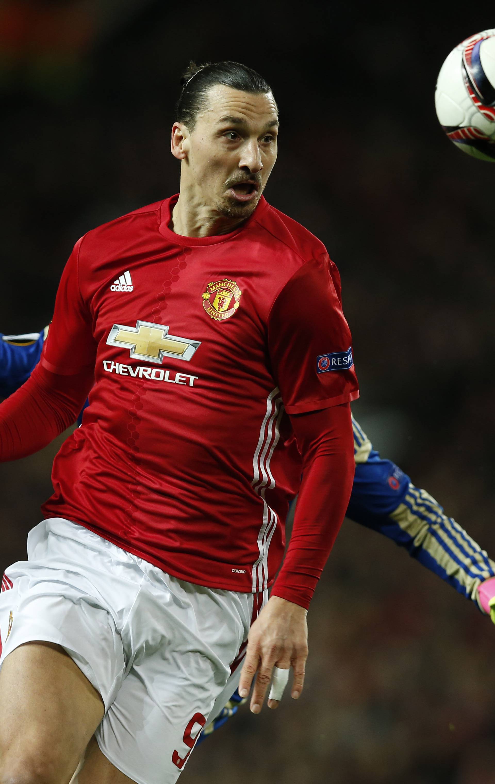 Manchester United's Zlatan Ibrahimovic goes past FC Rostov's Nikita Medvedev