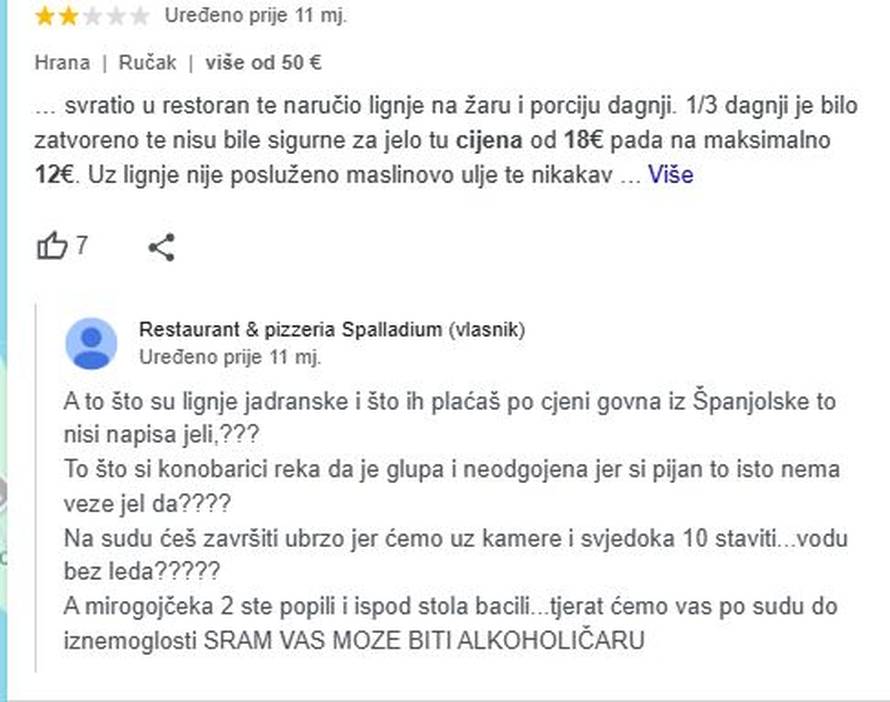 Ugostitelj iz Dalmacije  žestoko vrijeđao goste: 'Dijete povraća od pomisli da ste mu vi roditelji'