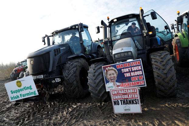 Irish farmers protest against Mercosur trade deal, in Athlone