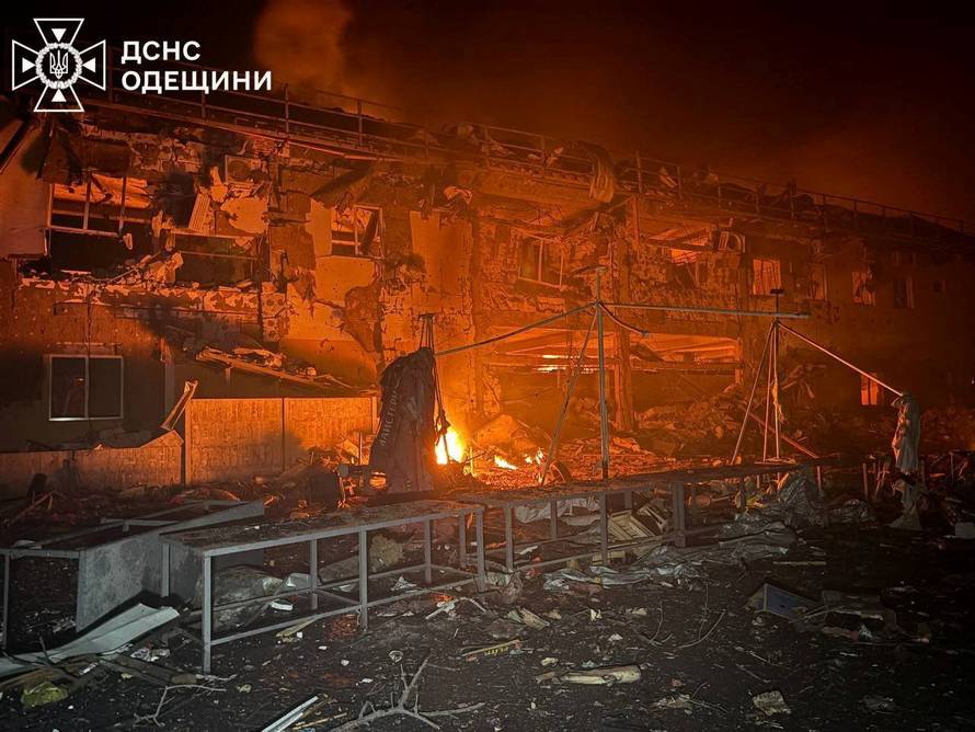 Aftermath of a Russian drone attack in Odesa
