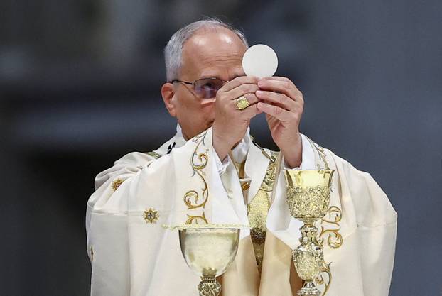 Pope Leo XIV leads the Chrism Mass in St. Peter's Basilica at the Vatican