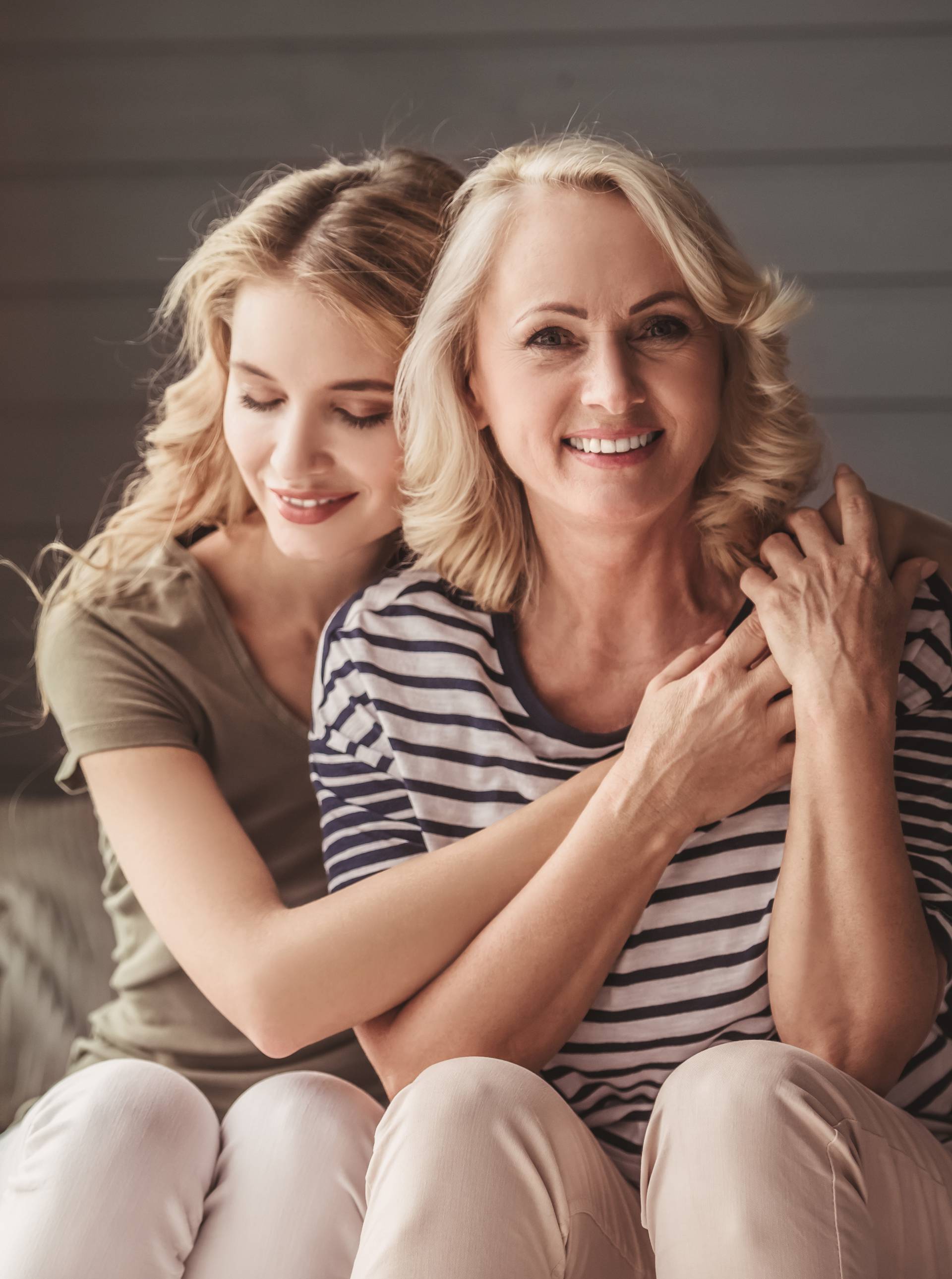 Senior mum and adult daughter