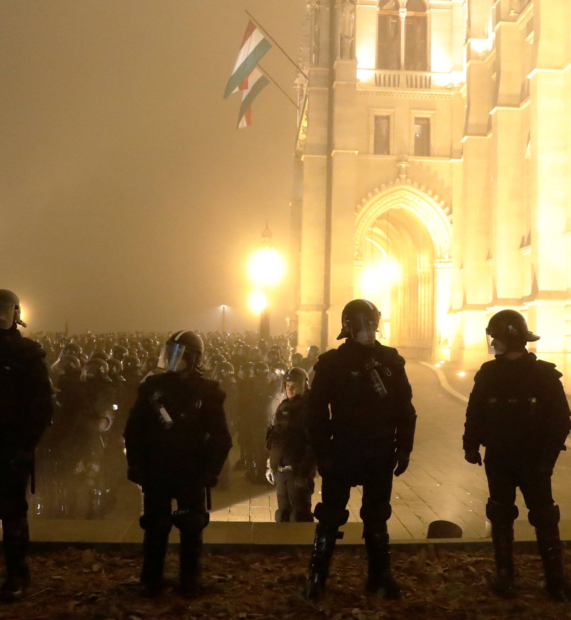 Protest against the new labour law in Budapest