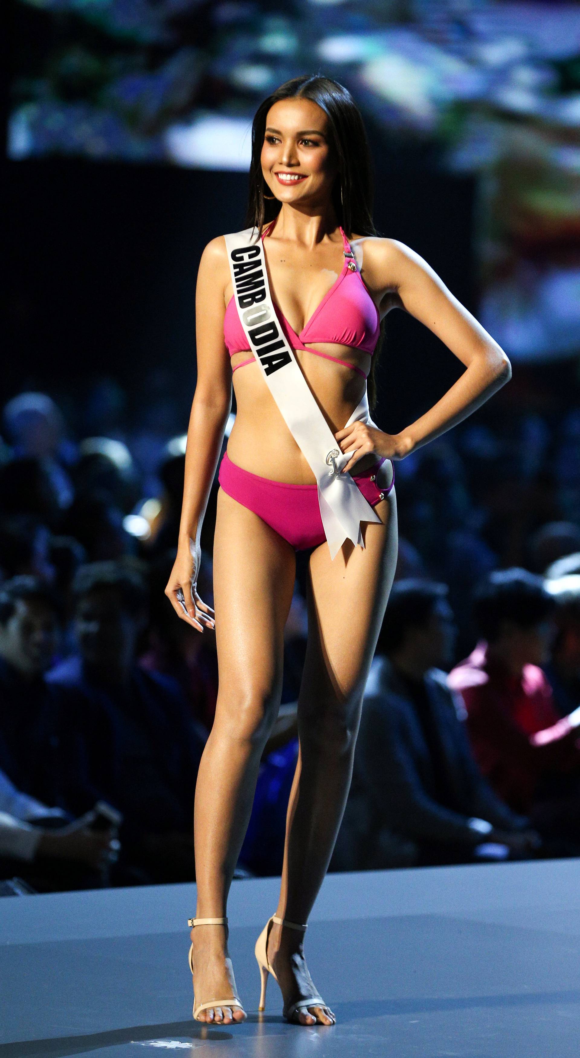 Miss Cambodia Nat Rern in her swimsuit during the Miss Universe 2018 preliminary round in Bangkok
