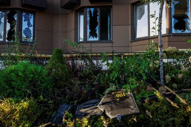 Aftermath of a Russian missile and drone attack in Kyiv