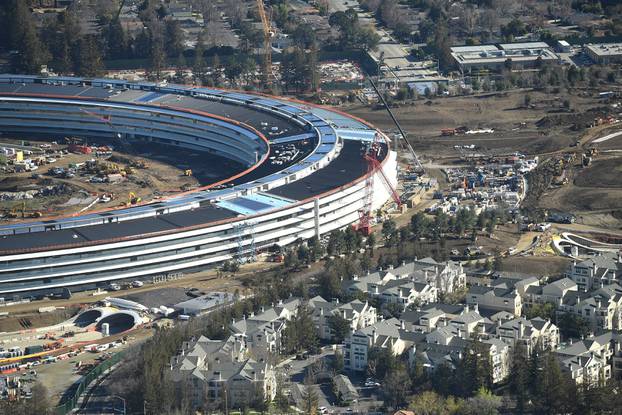 The Apple Campus 2 is seen under construction in Cupertino