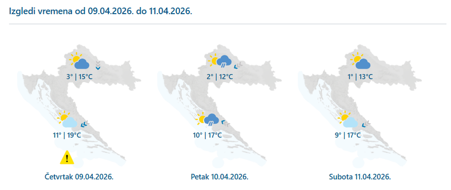Temperature se penju i do 23 °C, za vikend u gorju moguć snijeg!