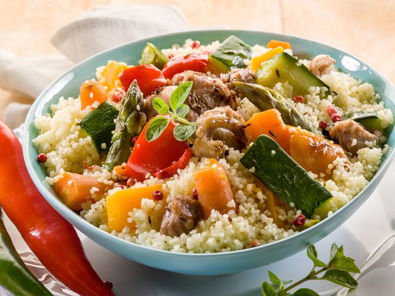 cous cous with meat  and vegetables