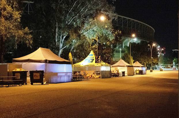 General view outside Happel stadium after Taylor Swift's three concerts in Vienna this week were canceled