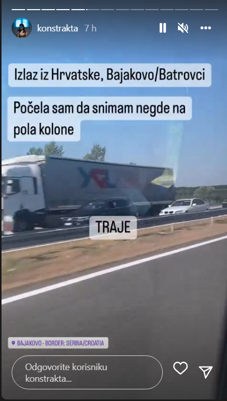 Konstrakta je 'zapela' u gužvi na izlazu iz Hrvatske: 'Traje...'