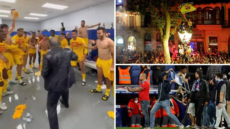 VIDEO Prvi čovjek Barce uletio u svlačionicu pa ga okupali. Stiglo i veliko obećanje navijačima