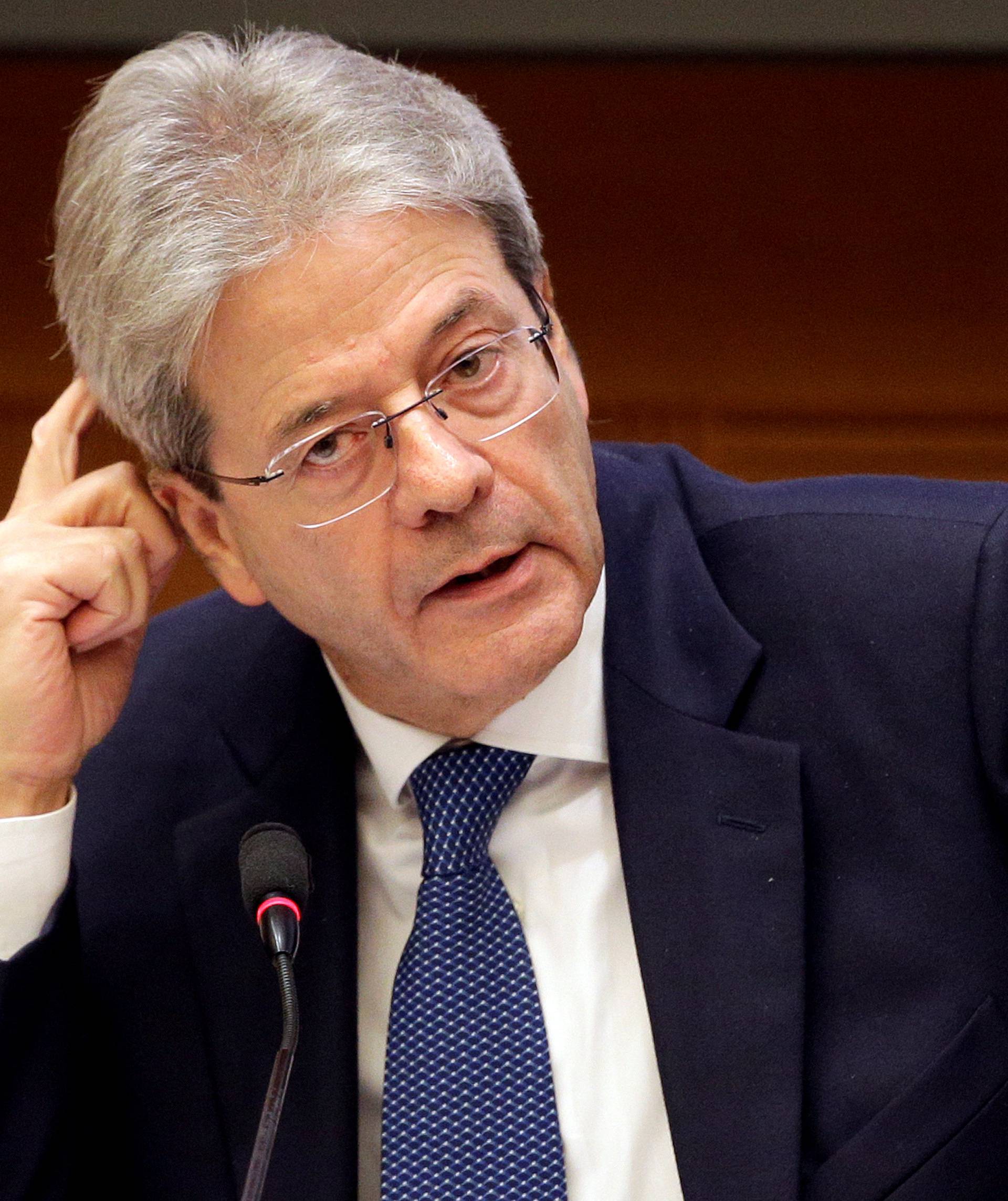 FILE PHOTO: Italian Prime Minister Paolo Gentiloni attends the annual end-of-year news conference at Montecitorio government palace in Rome