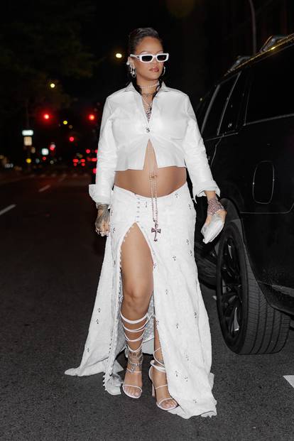 Rihanna wears custom Chrome Hearts to Dua Lipaâ€™s MET Gala after party