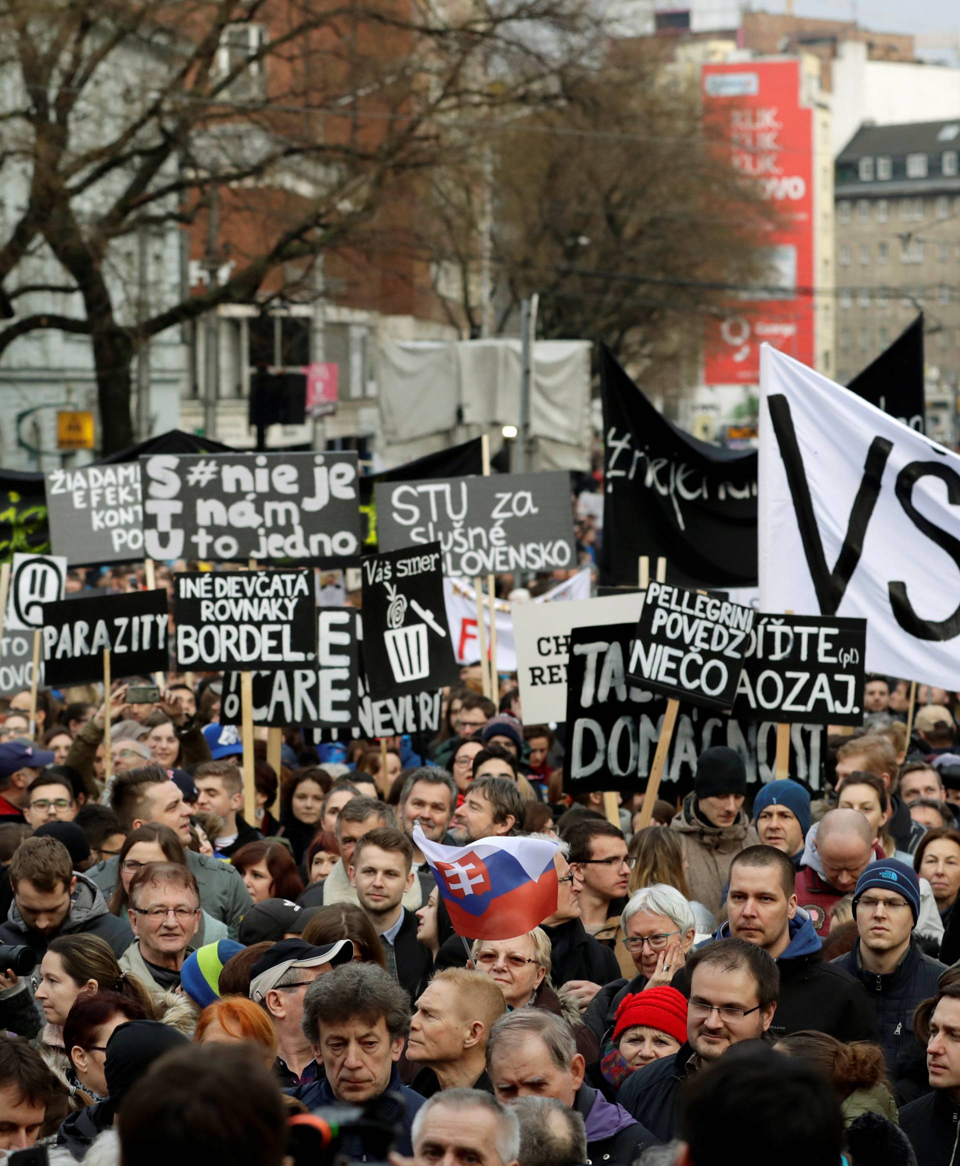 Rally in reaction to the murder of Slovak investigative reporter Jan Kuciak is held in Bratislava