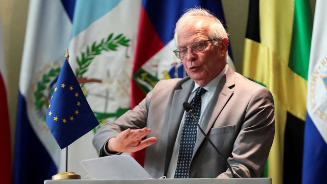 High Representative of the European Union for Foreign Affairs and Security Policy Josep Borrell speaks during a news conference in Panama City