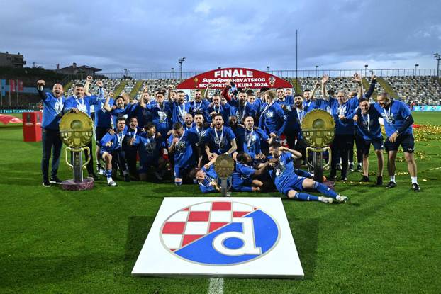 Rijeka: Slavlje Dinama nakon pobjede i osvajanja dvostruke krune