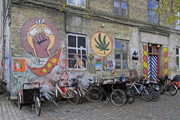 interestingly painted building in freetown Christiania, Copenhagen