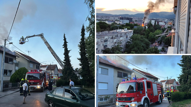 VIDEO Izbio požar na krovištu kuće u Zagrebu: Lokalizirali ga