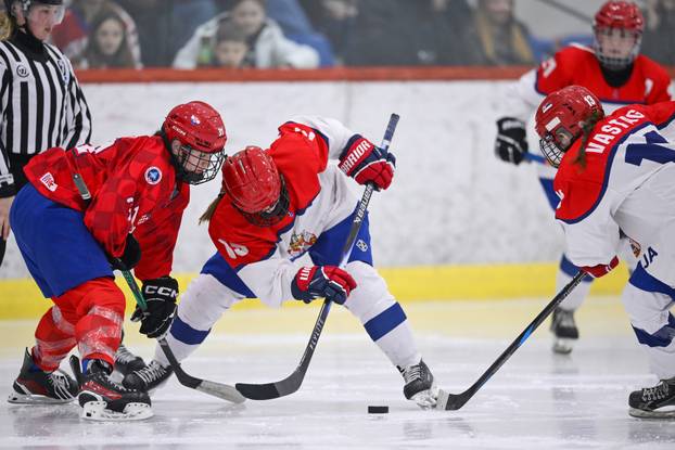 Zagreb:  Susret Hrvatske i Srbije na Svjetskom prvenstvu u hokeju za žene divizije III