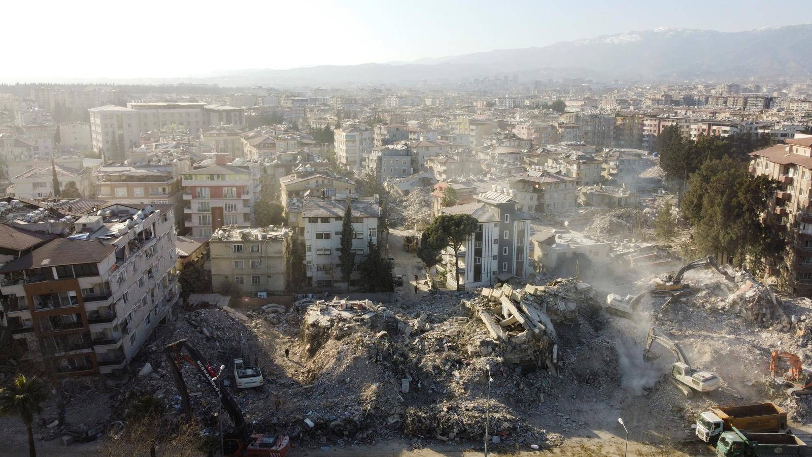 An aerial view of Hatay province in the aftermath of a deadly earthquake