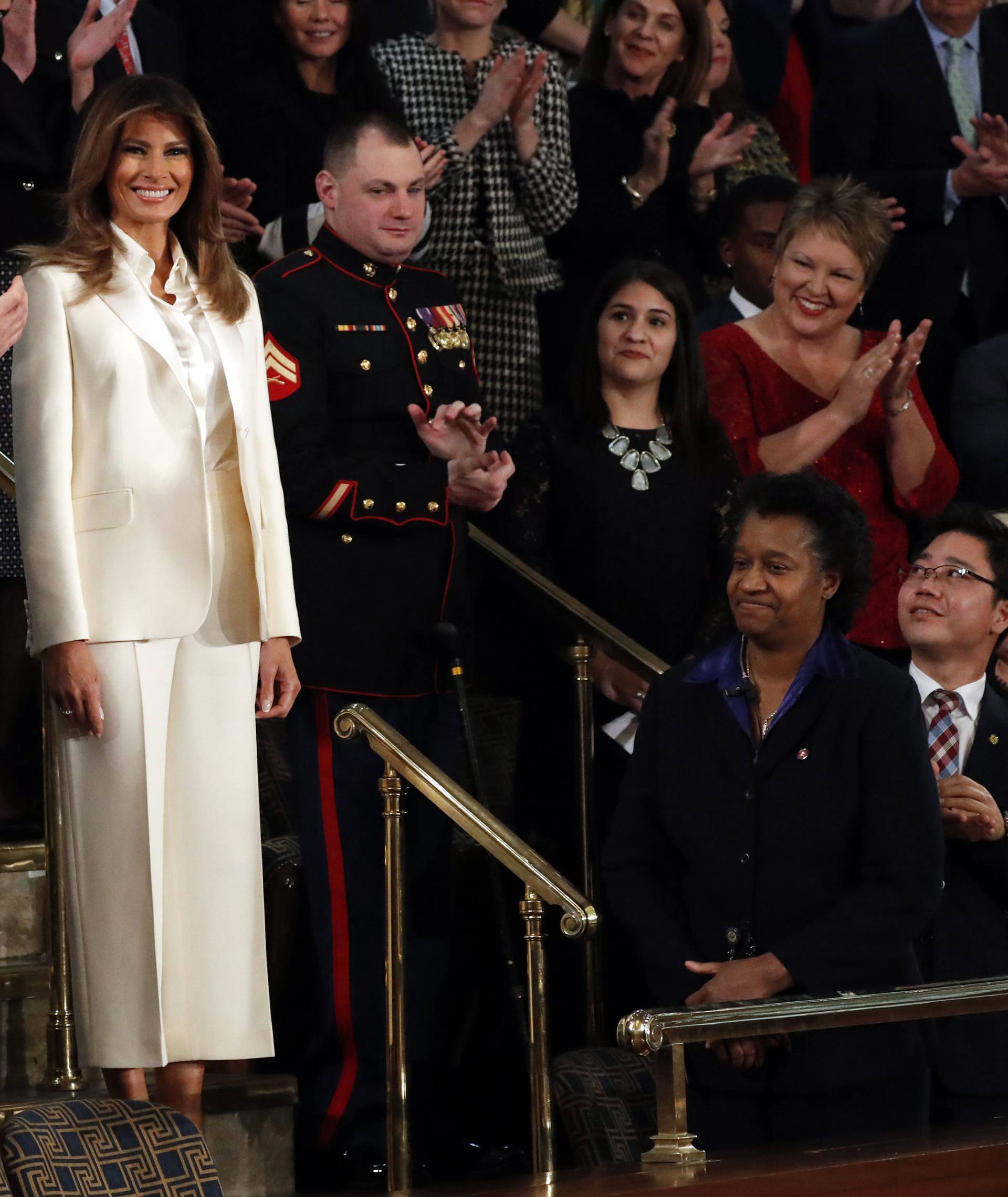 Melania Trump attends President Trump's State of the Union address in Washington