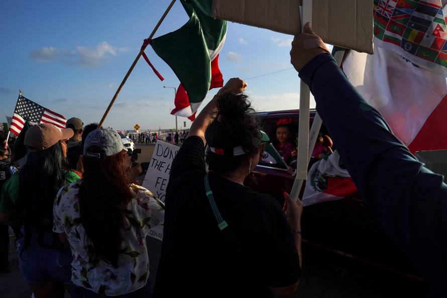 Demonstrators take part in a ‘No Kings’ protest against U.S. President Donald J. Trump