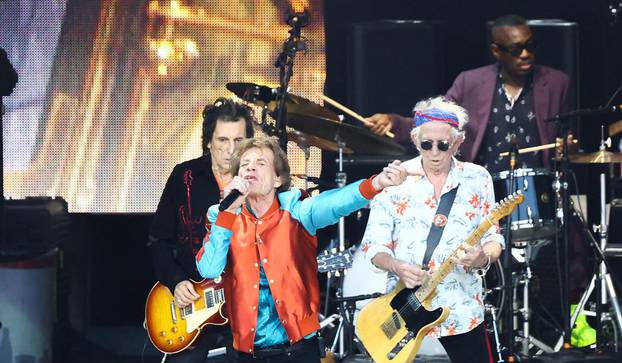 The Rolling Stones perform as part of their "Stones Sixty Europe 2022 Tour" in Berlin
