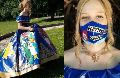 Potrošila 750 metara ljepljive trake: Tinejđerka napravila "korona" maturalnu haljinu