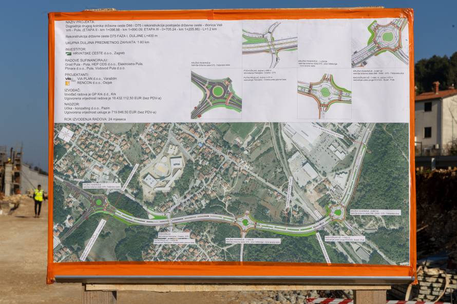 Pula: Ministar Butković obišao je gradilište cesta DC66 i DC75 na dionici Veli vrh-Pula