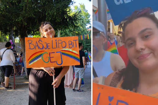 Maja iz 'Života na vagi' pozirala s transparentom na Prideu u Splitu: 'Baš je lijepo biti gay'