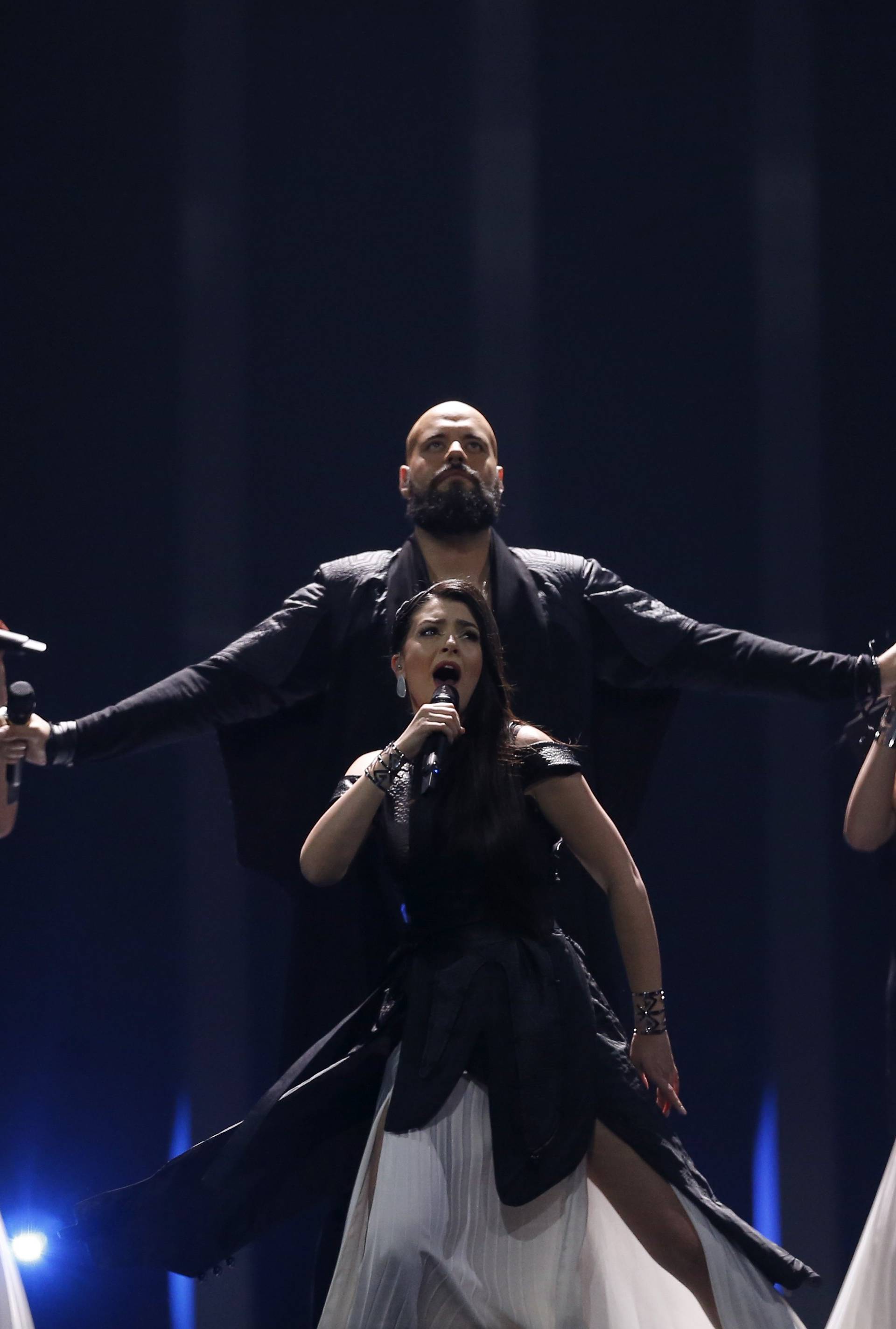 Serbiaâs Sanja Ilic & Balkanika perform âNova Decaâ during the Semi-Final 2 for Eurovision Song Contest 2018 in Lisbon