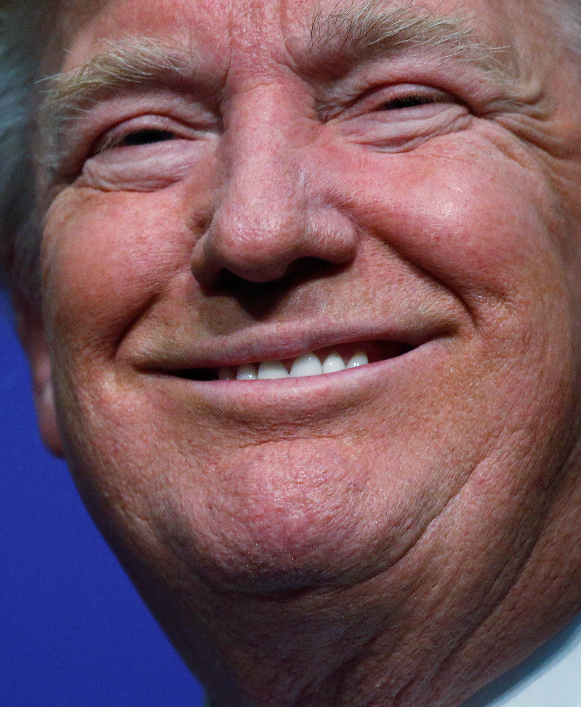 Republican presidential nominee Donald Trump appears at a campaign rally in Sioux City