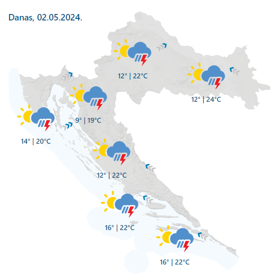 Grmljavinsko nevrijeme udarit će Hrvatsku! Sigurne samo dvije regije. Nestabilno i sutra...