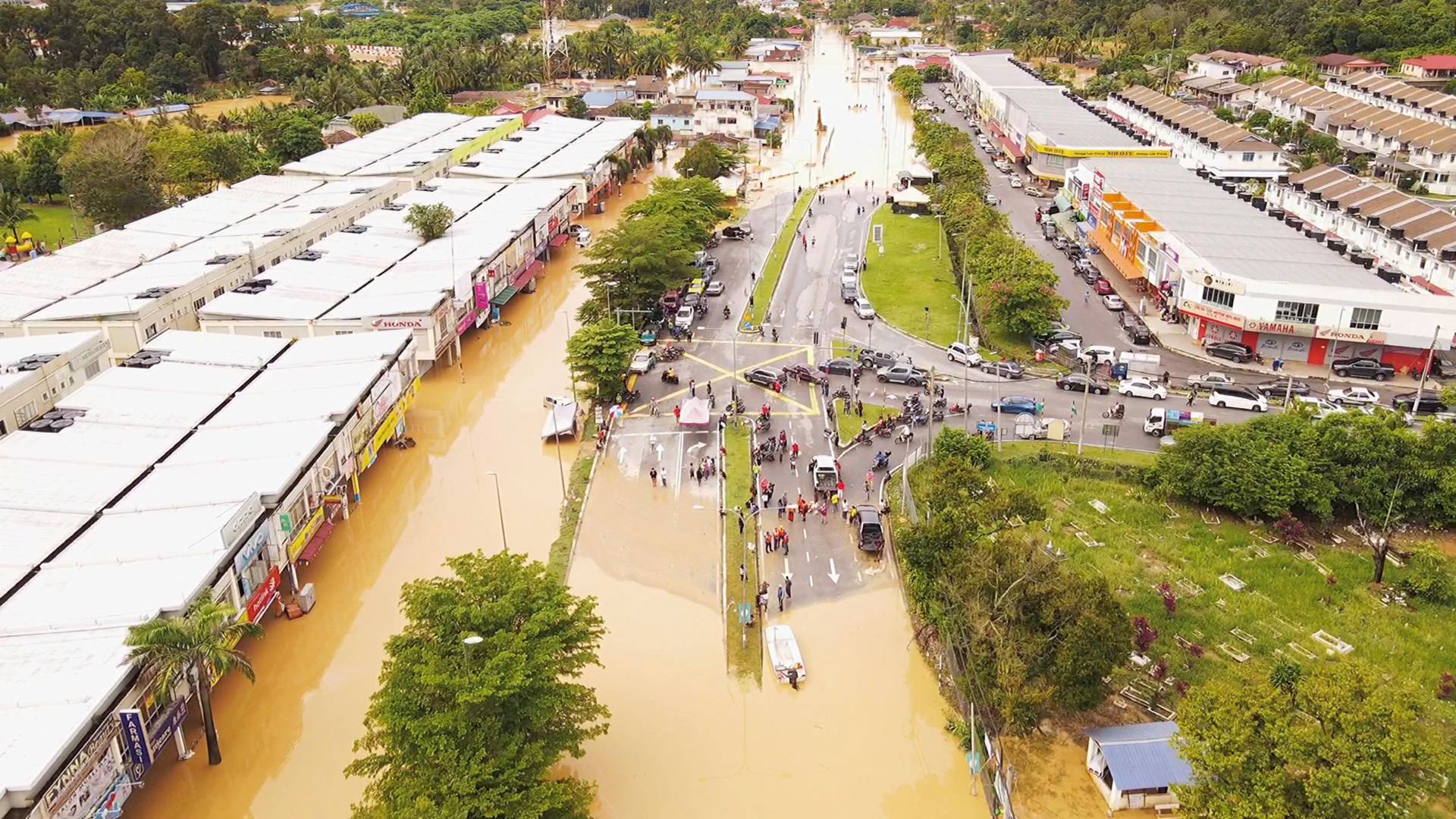 Flooded residential area in Hulu Langat, Selangor state