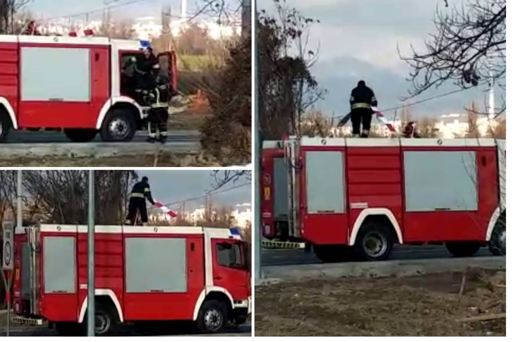 Tek zatvoren, a već problemi: Vatrogasci zapeli ispod znaka