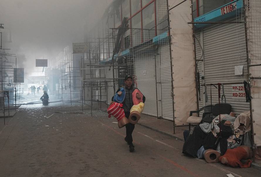 Aftermath of a Russian drone strike in Kharkiv
