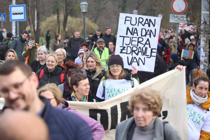 Zagreb: Građanska inicijativa Stop Spalionici Rebro organizirala prosvjed protiv izgradnje spalionice