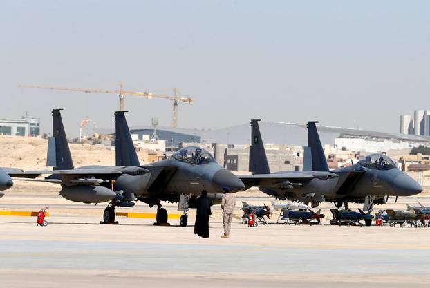 FILE PHOTO: F-15SA fighter jets are seen during a graduation ceremony and air show marking the 50th anniversary of the founding of King Faisal Air College in Riyadh