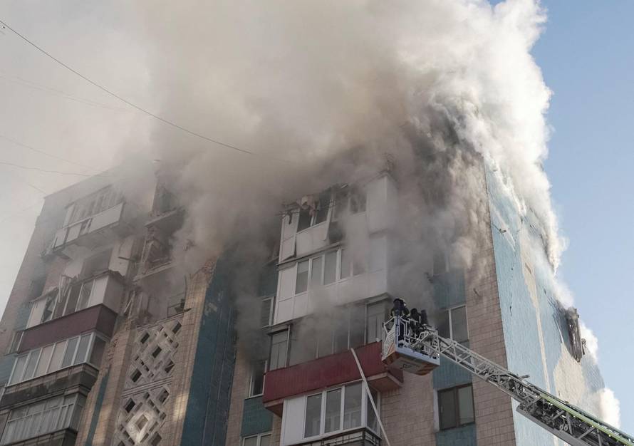 Aftermath of a Russian missile attack in Ternopil