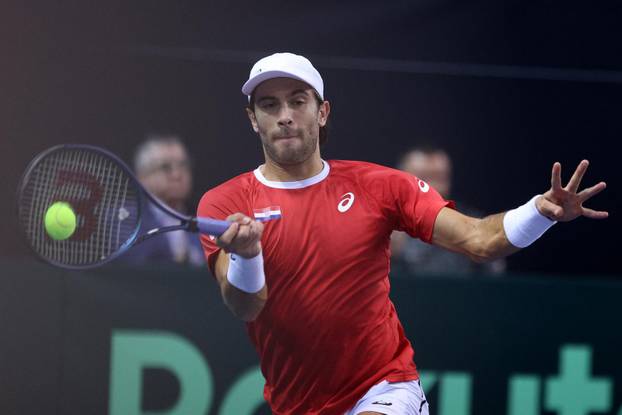 Rijeka: Borna Ćorić i Dominic Thiem u četvrtom meču između Hrvatske i Austrije u kvalifikacijama Davis Cupa