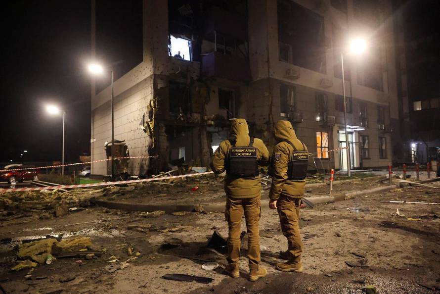 Aftermath of a Russian missile and drone attack, in Kyiv