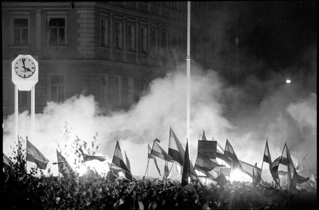 Zagreb: Svečano otkrivanje spomenika banu Josipu Jelačiću na istoimenom trgu, 15.10.1990.