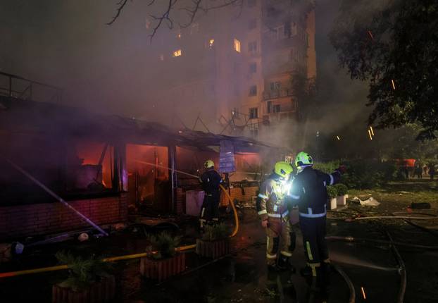 Russian missile strike in Kyiv