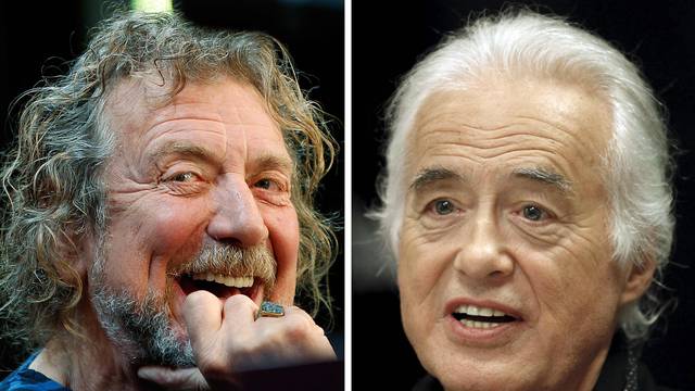 A combination file photo of Led Zeppelin lead singer Plant and guitarist Page