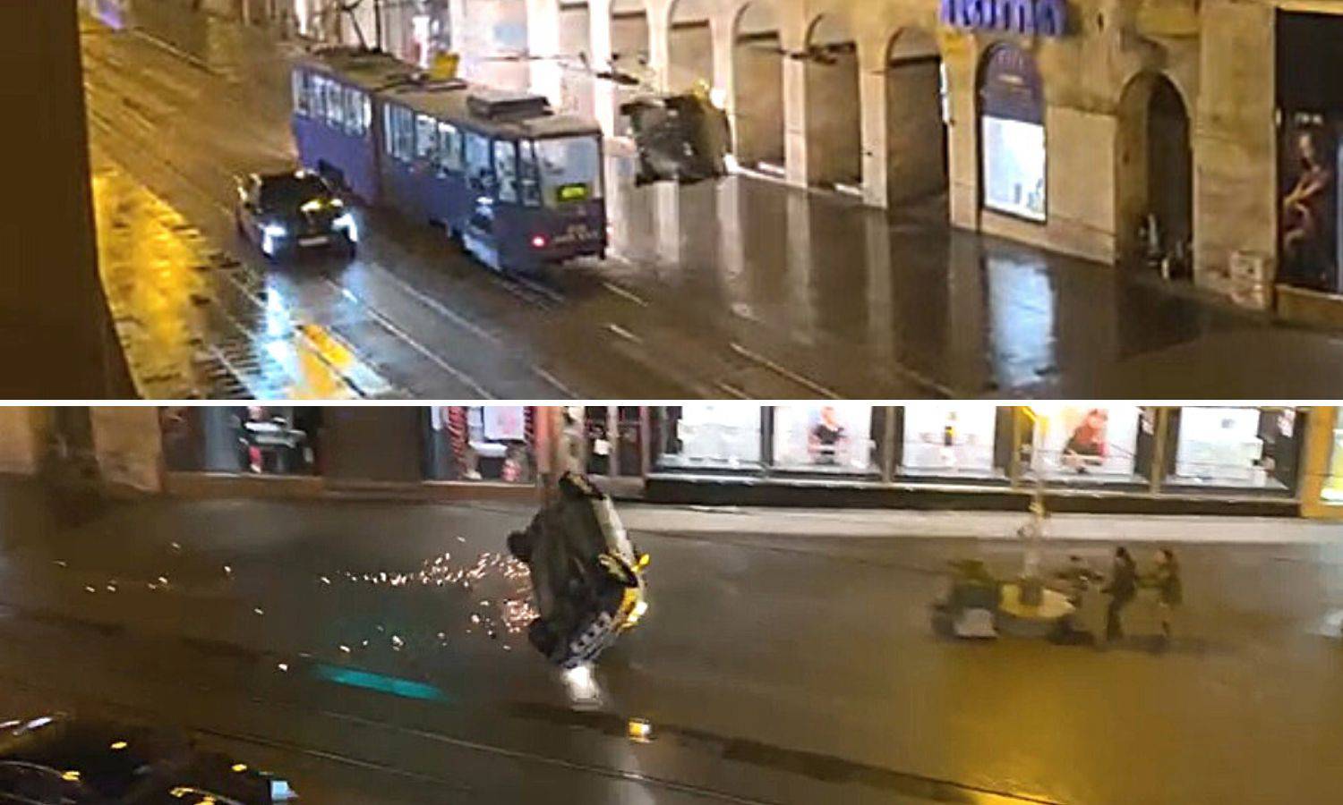 Snimka iz Zagreba! Jure Ilicom, eksplozije, iskre, auto na krovu: 'Strah me, pa tamo mi kći hoda'