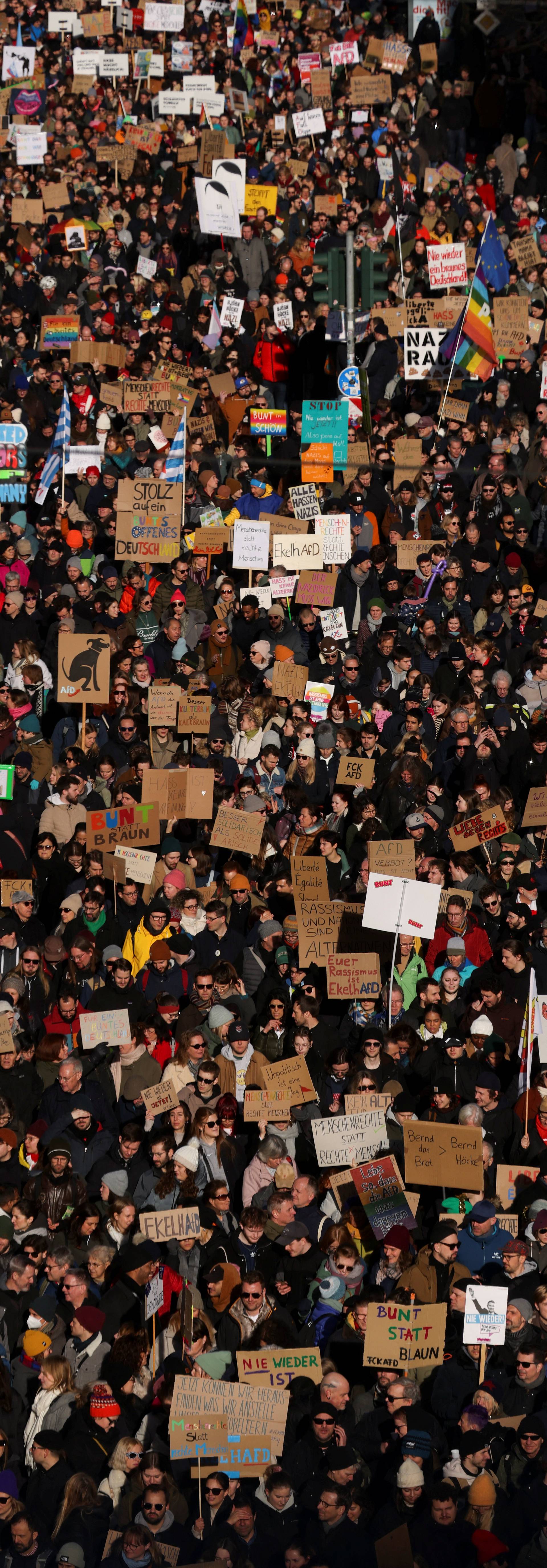 Demonstration against the Alternative for Germany party (AfD) and right-wing extremism, in Duesseldorf