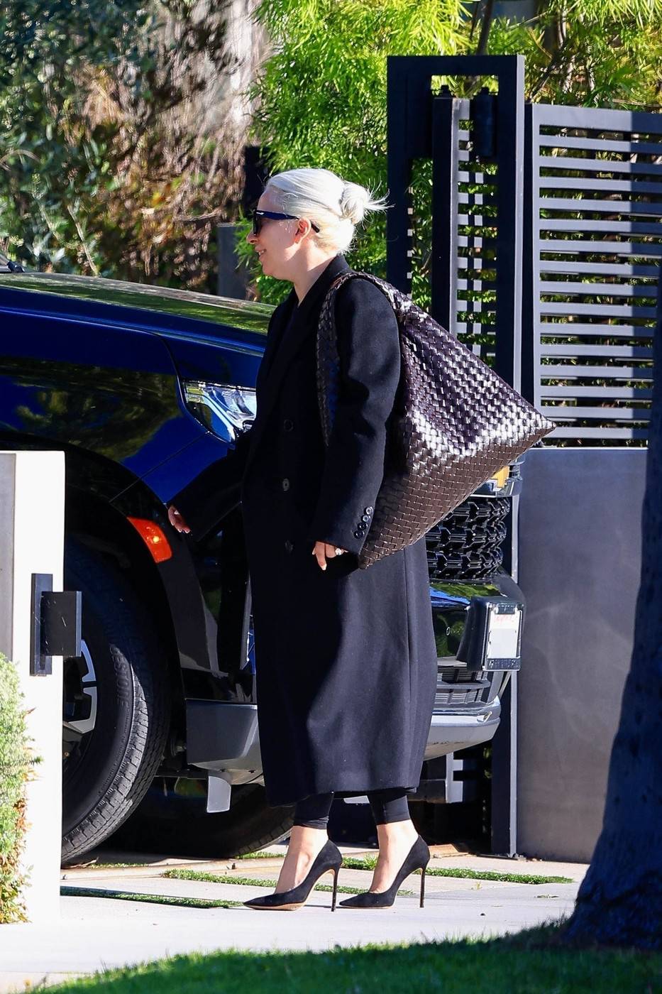 *EXCLUSIVE* Lady Gaga rocks all black while visiting a friend in WeHo!